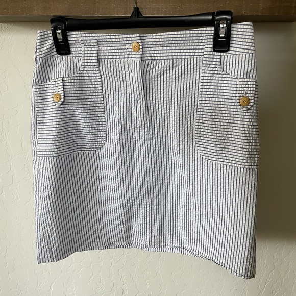 J. McLaughlin Dresses & Skirts - J. McLaughlin| Striped Cotton skirt, pastel blue & white•••nautical style 🫶🏻